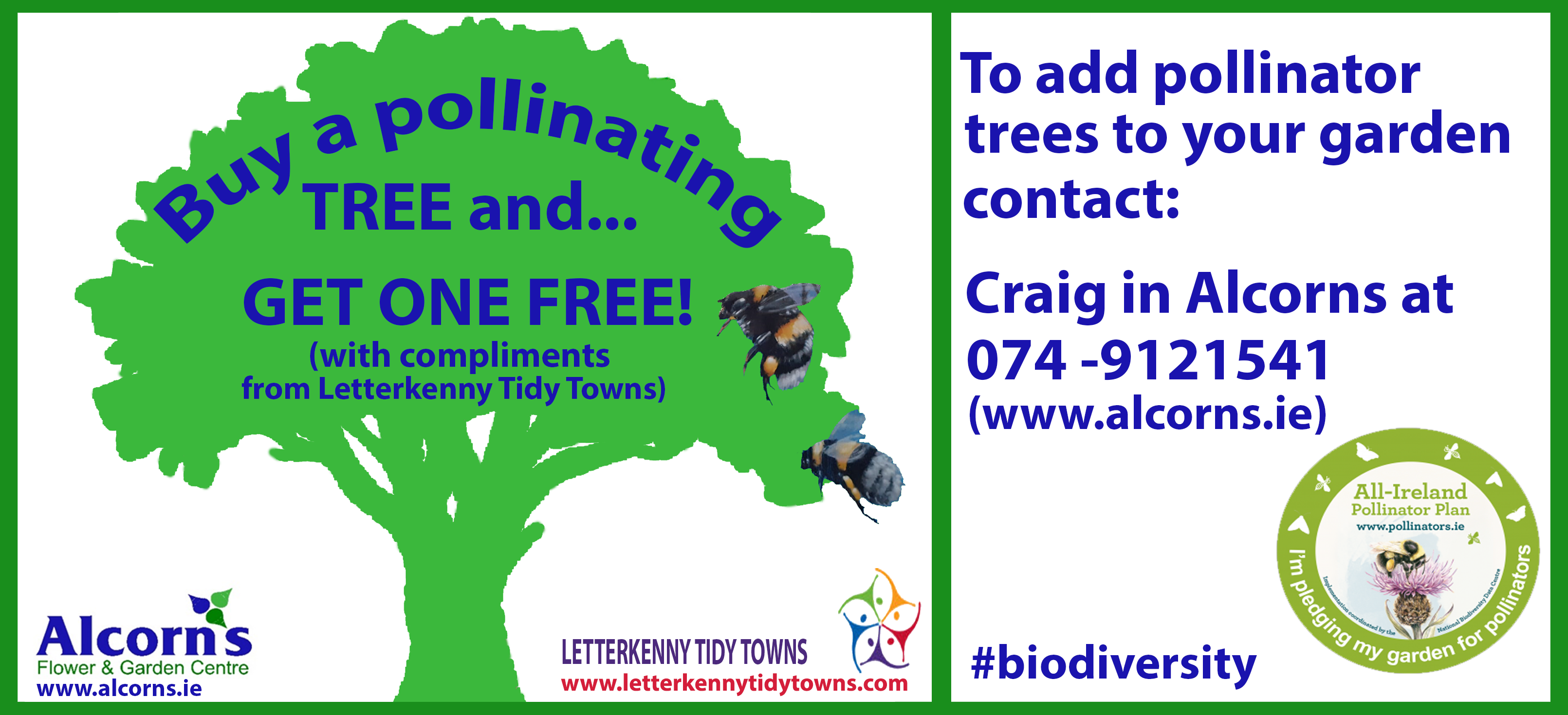 Pollinator Friendly Areas Register – Buy a Pollinator Friendly Tree & Get Another Free Campaign – NOW CLOSED